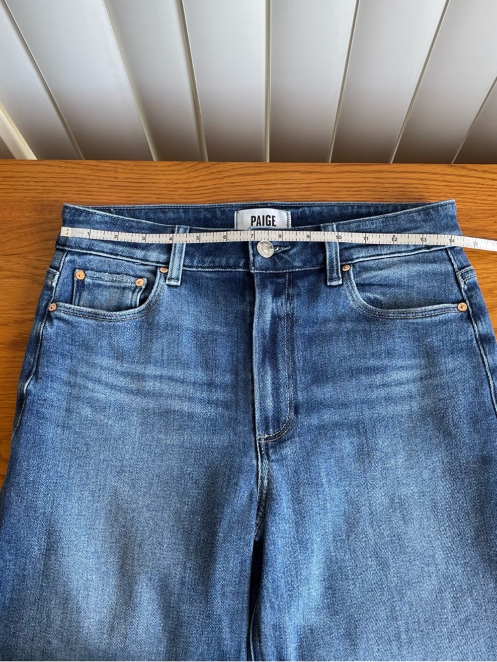 Paige Anessa Wide Leg Cropped Jeans Size 28 Showtime Raw Hem 26” Inseam - Picture 9 of 14